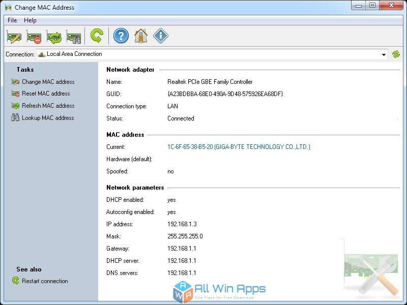 Change MAC Address 3.2 free download full version